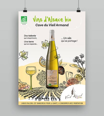 Cave du vieil Armand campagne d'affichage vins bios