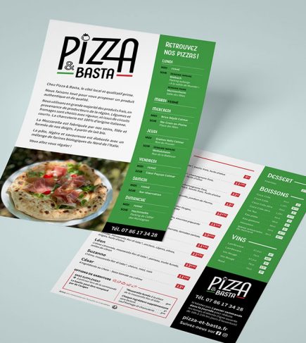 Pizza & Basta flyer carte menu