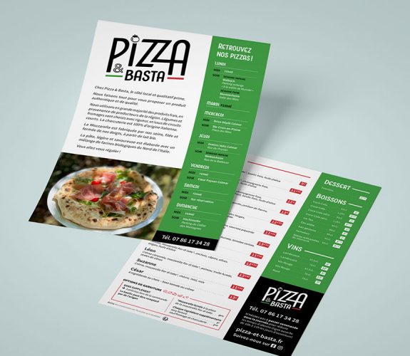 Pizza & Basta flyer carte menu