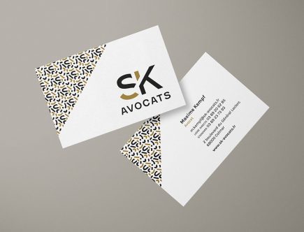 Sk avocats logo sur cartes de visite